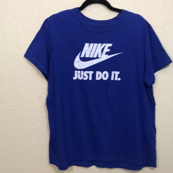 Nike Royal Blue Crew Neck Screen Print “Just do it” T-Shirt size XXL - Picture 1 of 8